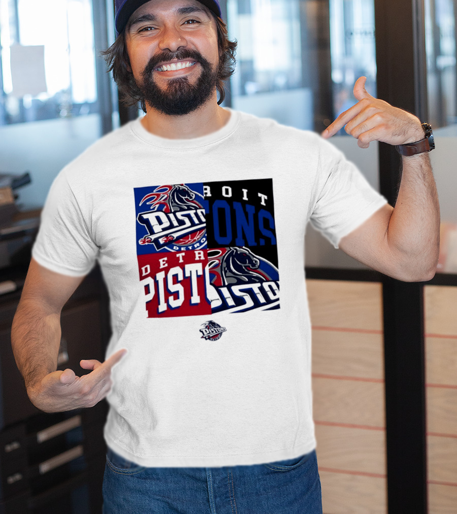 Detroit Pistons NBA Mashup Basketball Sports T-Shirt