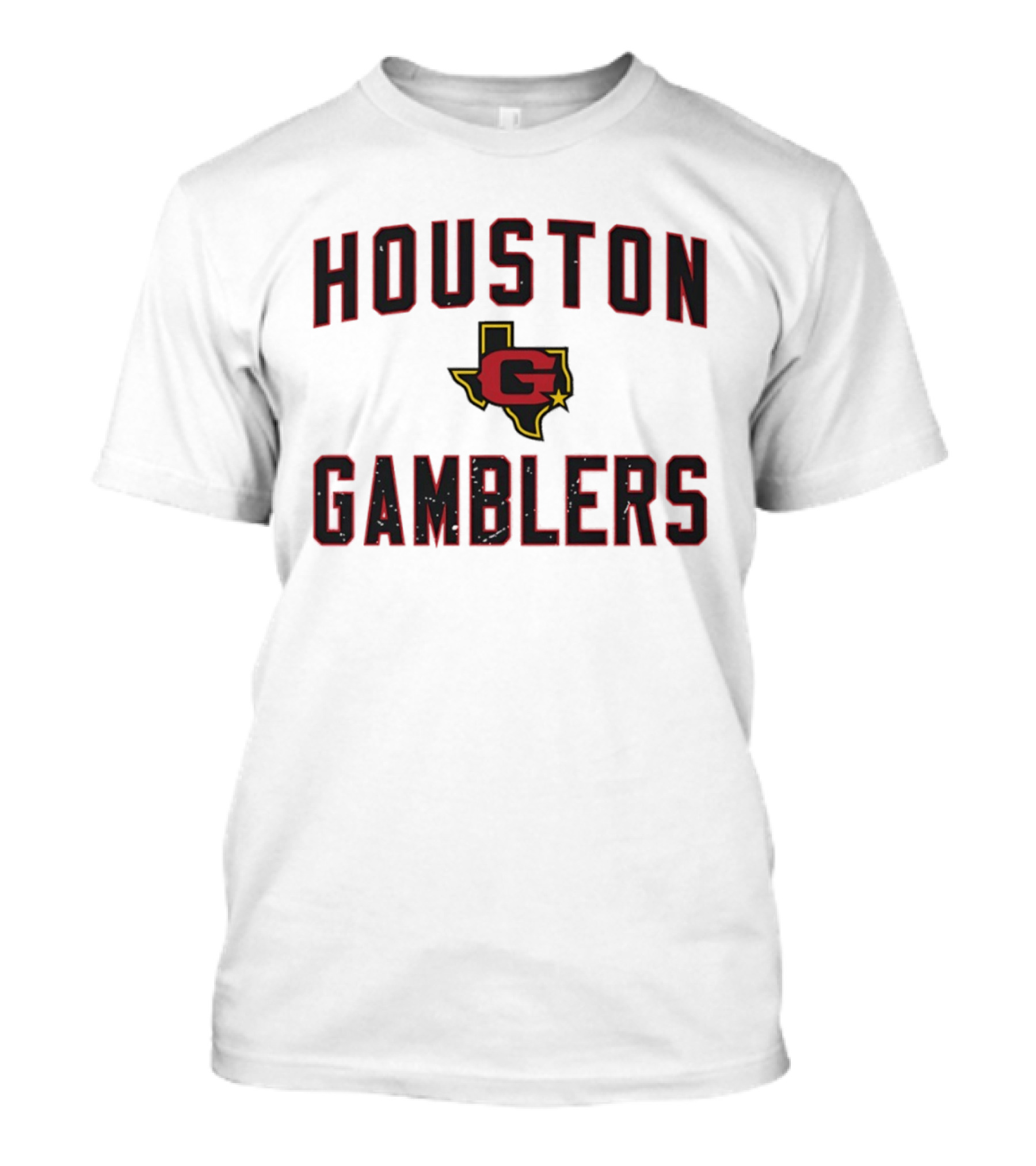 Houston Gamblers Jim Kelly Ricky Sanders USFL Texas Astrodome Team Gear T-Shirt