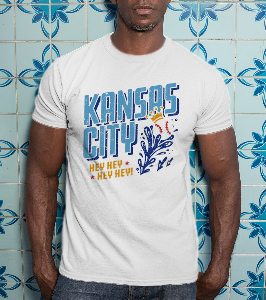 Kansas City Royals Hey Hey Hey Major League Baseball Kauffman Stadium T-Shirt