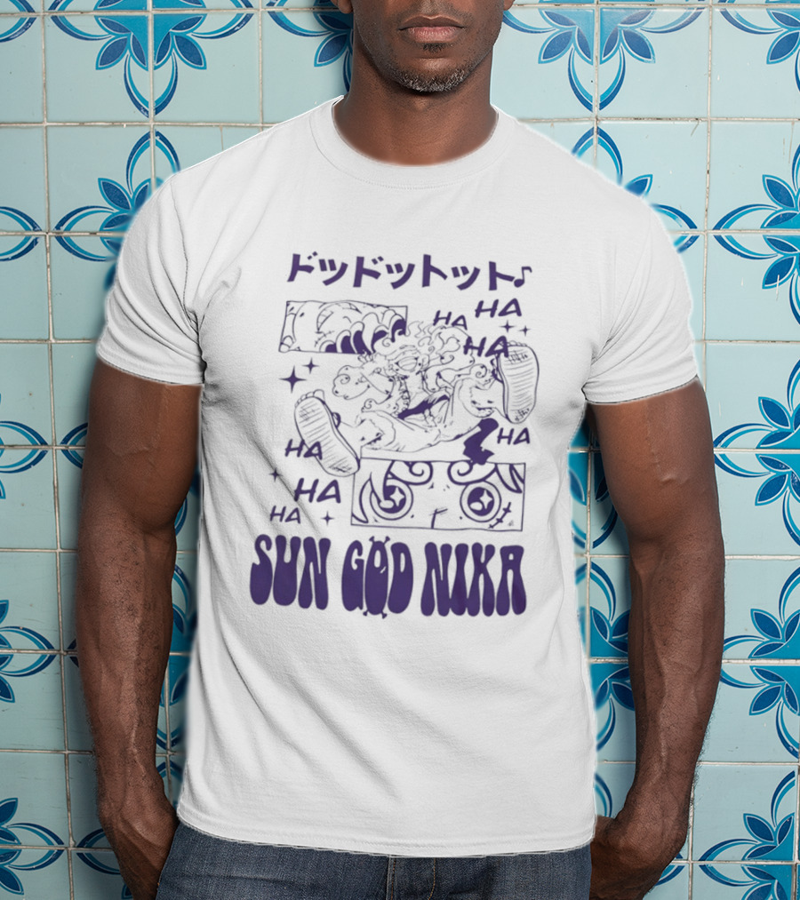Monkey D Luffy Sun God Nika Laugh One Piece Joyful Image T-Shirt
