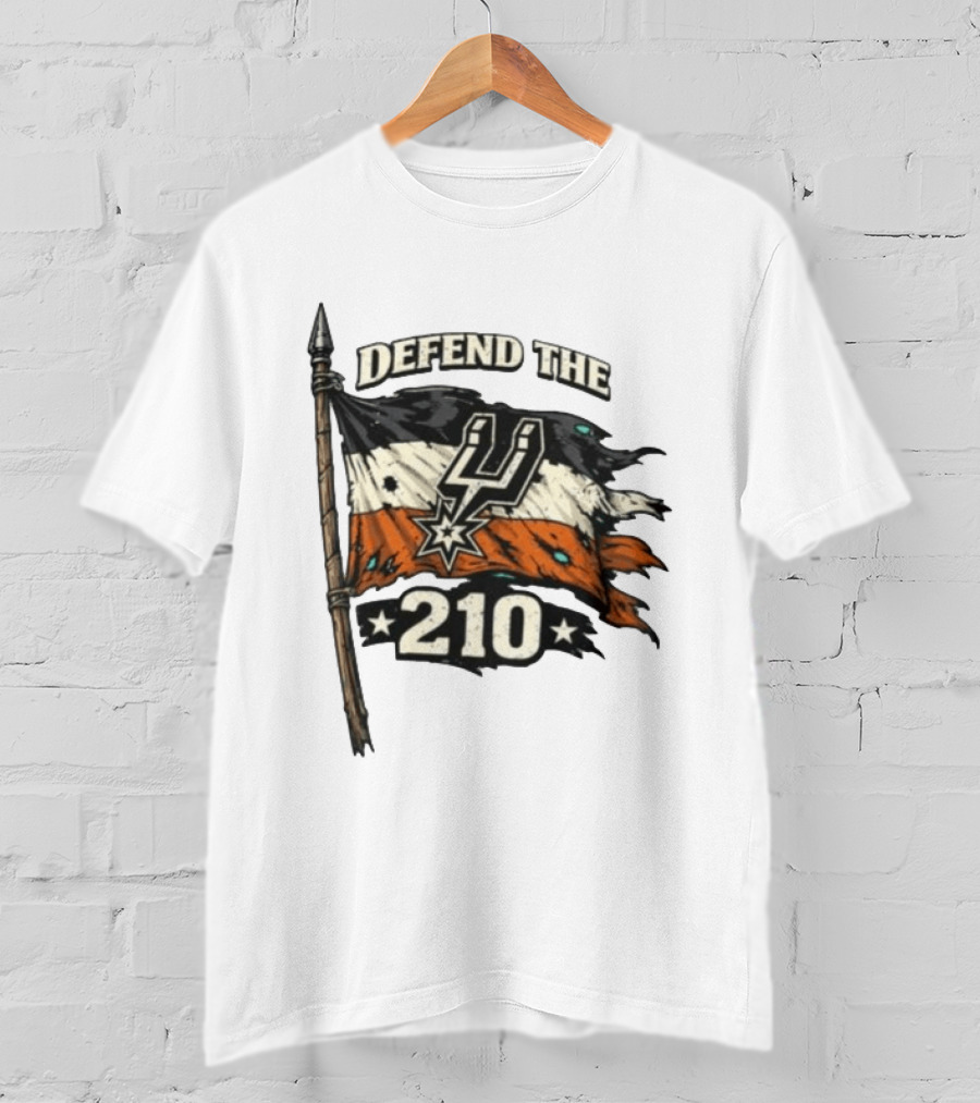 Defend The 210 Spurs Basketball Flag Banner T-Shirt