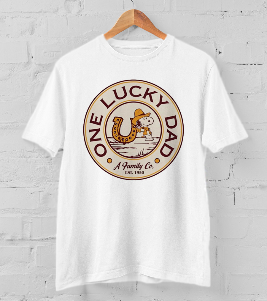 Snoopy One Lucky Dad A Family Co Est 1950 T-Shirt
