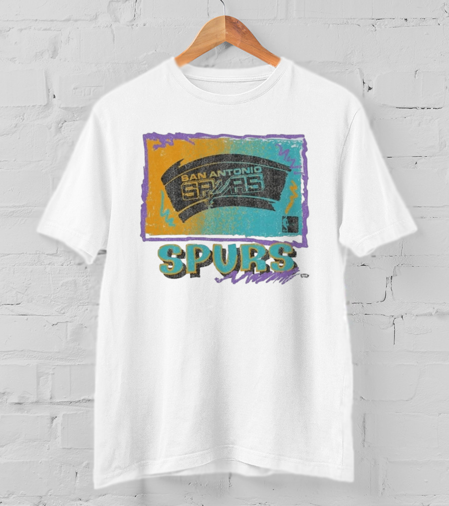 San Antonio Spurs White Surf Foundation Retro Colorful NBA T-Shirt