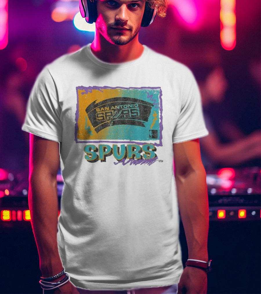 San Antonio Spurs White Surf Foundation Retro Colorful NBA T-Shirt