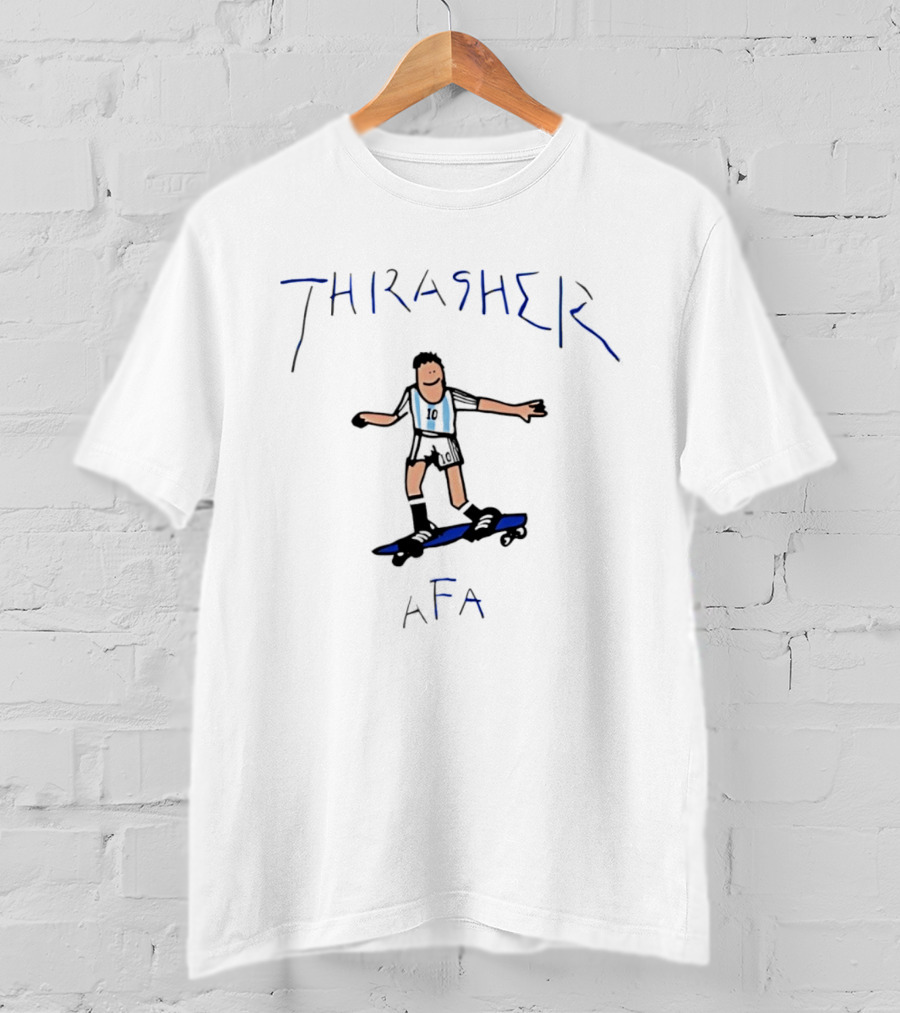 THRASHER AFA Soccer Player On Skateboard T-Shirt