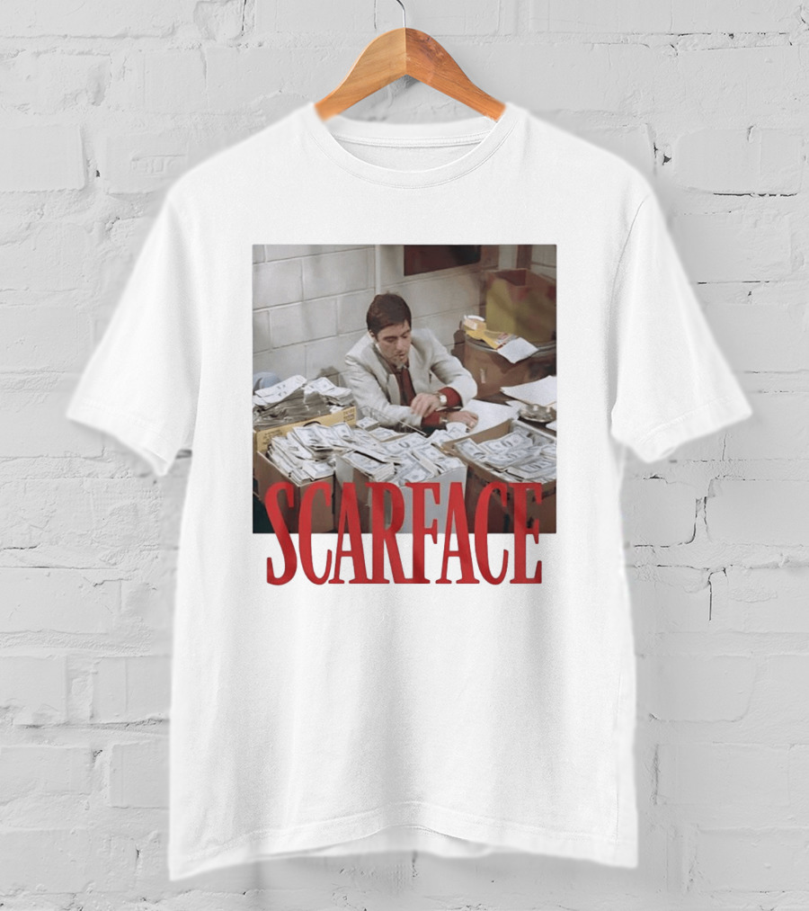Scarface Tony Montana Al Pacino Money Scene T-Shirt