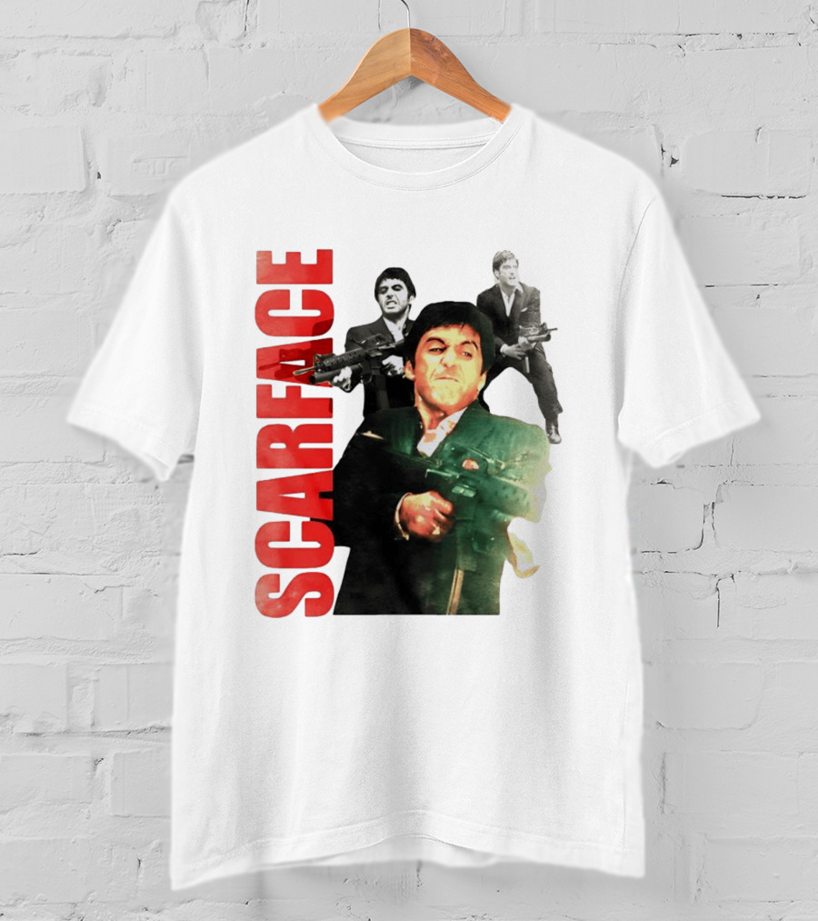 Scarface Tony Montana Al Pacino 1983 Miami Iconic Movie Moment T-Shirt