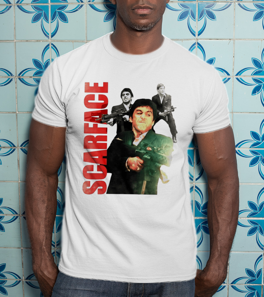 Scarface Tony Montana Al Pacino 1983 Miami Iconic Movie Moment T-Shirt
