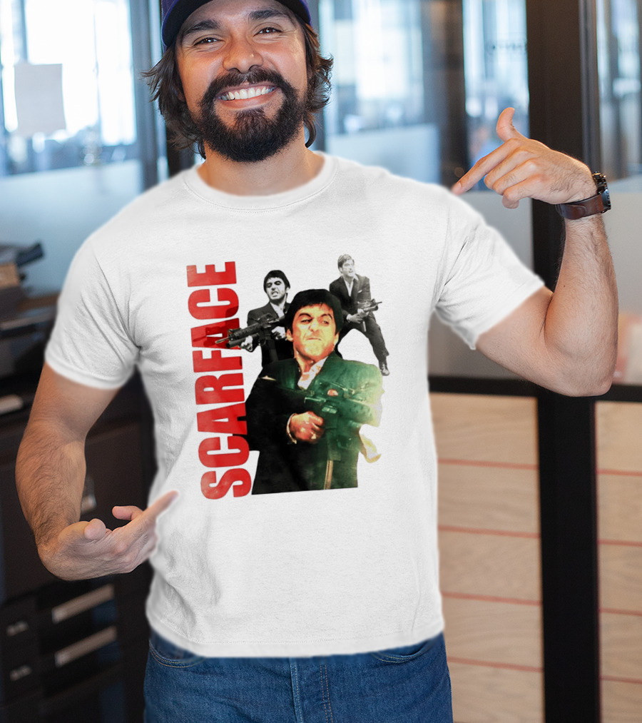 Scarface Tony Montana Al Pacino 1983 Miami Iconic Movie Moment T-Shirt