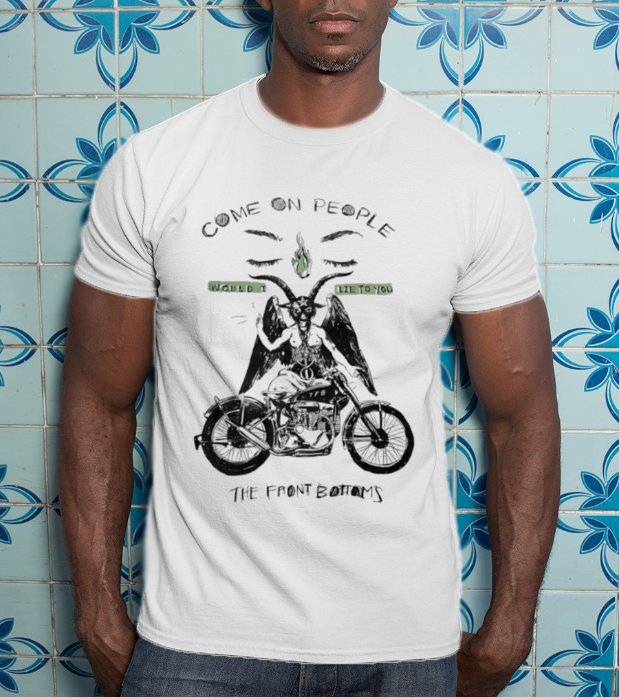 The Front Bottoms Come On People Would I Lie To You Motorcycle Baphomet T-Shirt