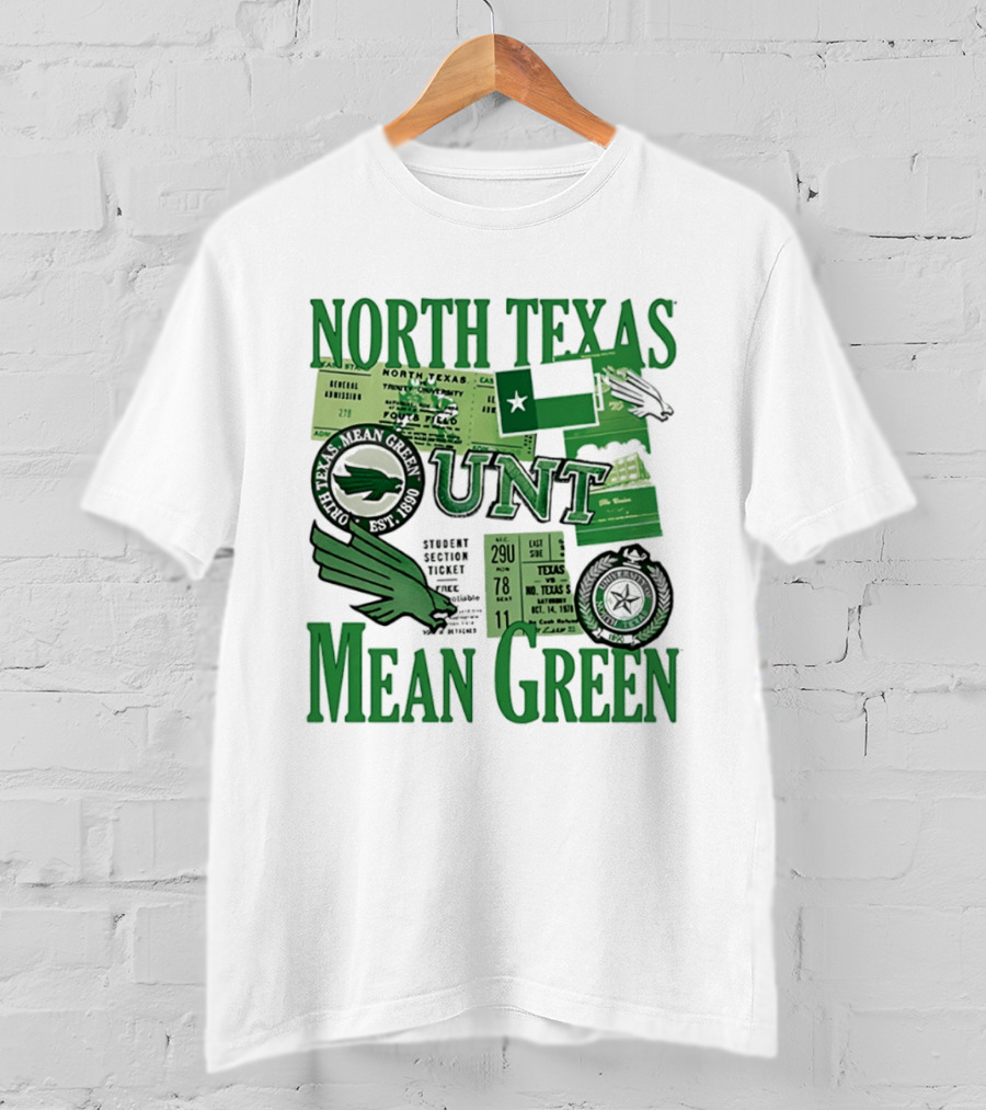 North Texas Mean Green UNT Fouts Field 1890 Football Tickets Memorabilia T-Shirt