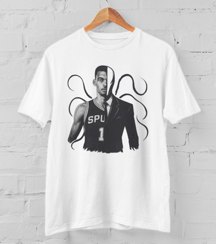 Victor Wembanyama Spurs Slenderman Crossover Alien T-Shirt
