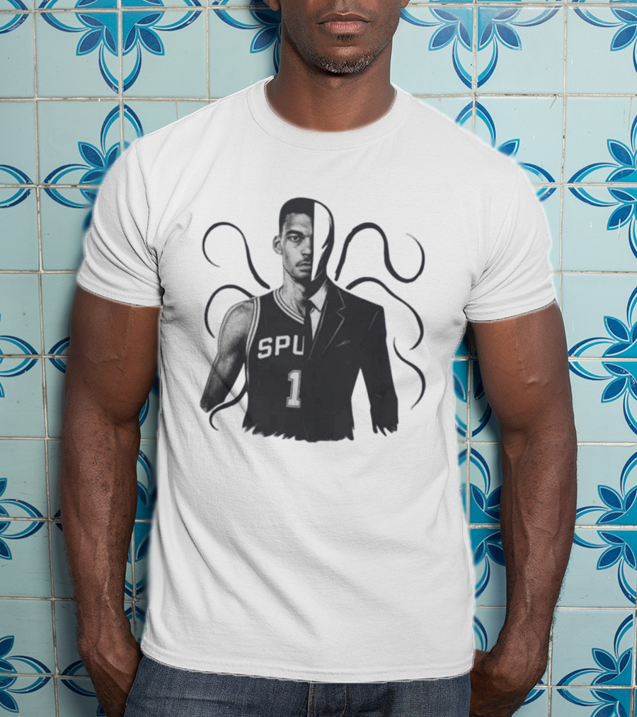 Victor Wembanyama Spurs Slenderman Crossover Alien T-Shirt