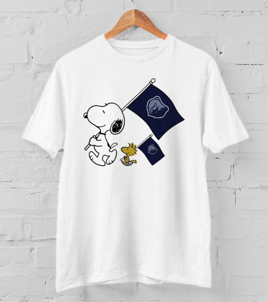 Memphis Grizzlies Snoopy Woodstock NBA Flags Basketball Team T-Shirt