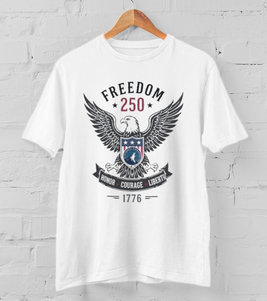 Freedom 250 Eagle Honor Courage Liberty 1776 T-Shirt