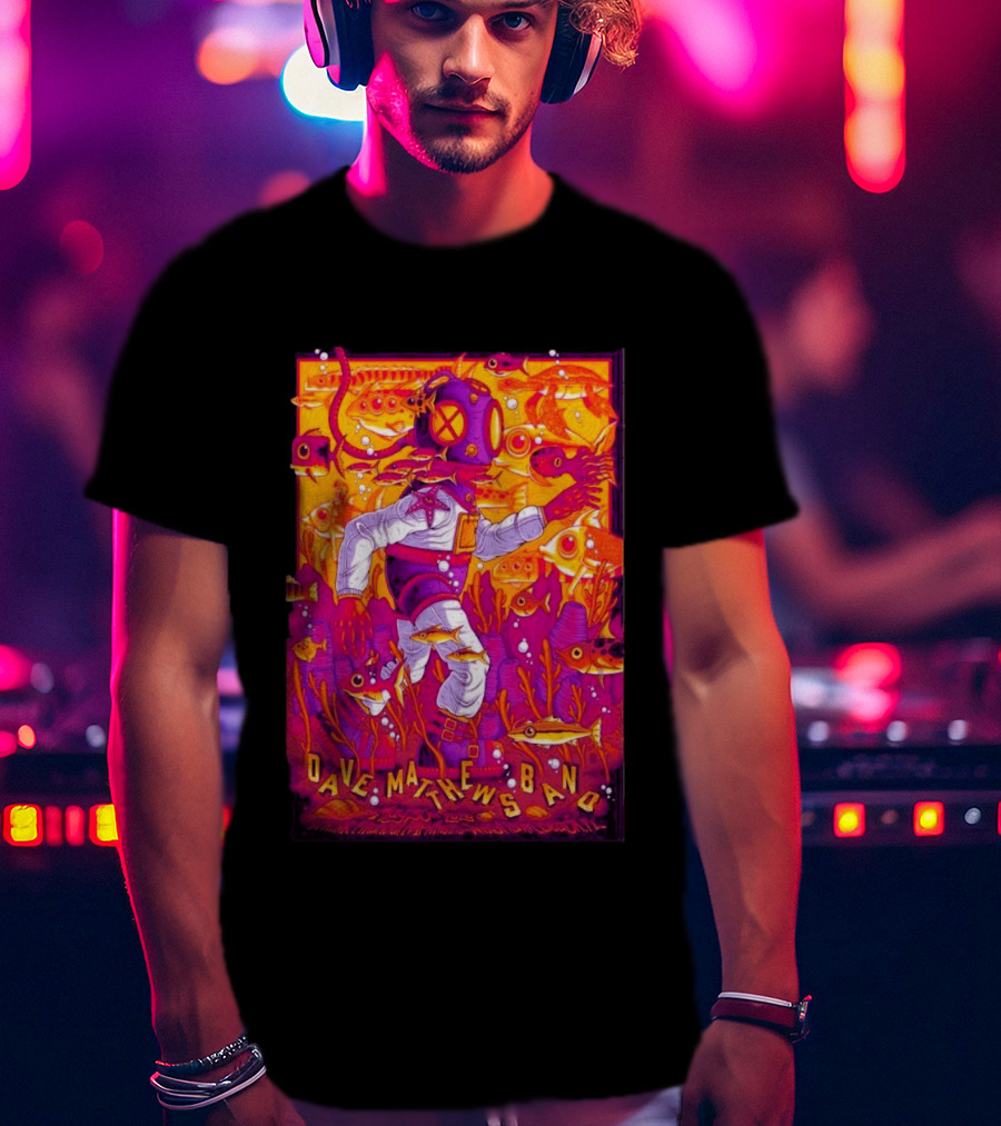 Dave Matthews Band Diver Illustration May 30 2026 ITHINK Financial Amphitheatre West Palm Beach FL T-Shirt