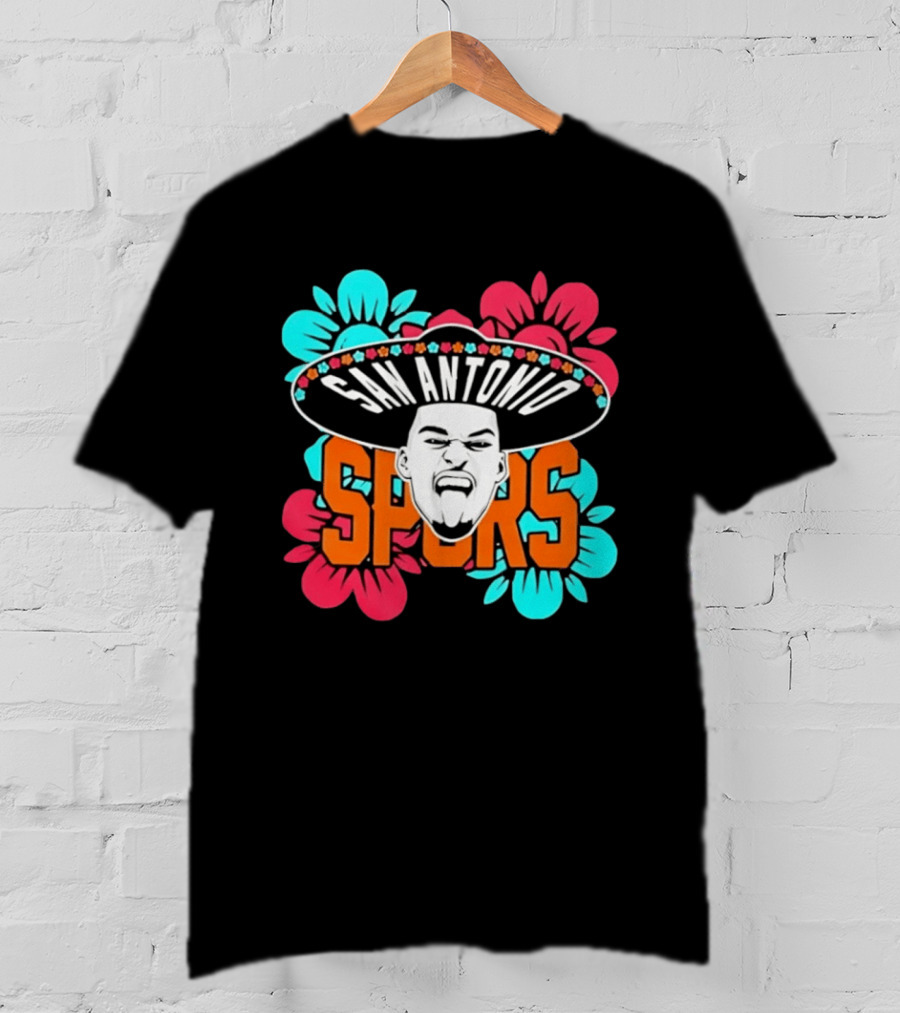 San Antonio Spurs Dejounte Murray Floral Sombrero T-Shirt