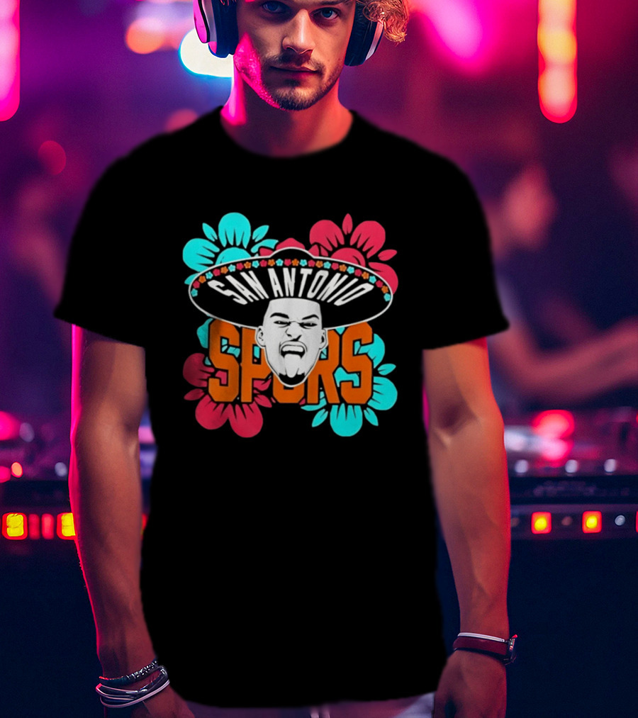 San Antonio Spurs Dejounte Murray Floral Sombrero T-Shirt