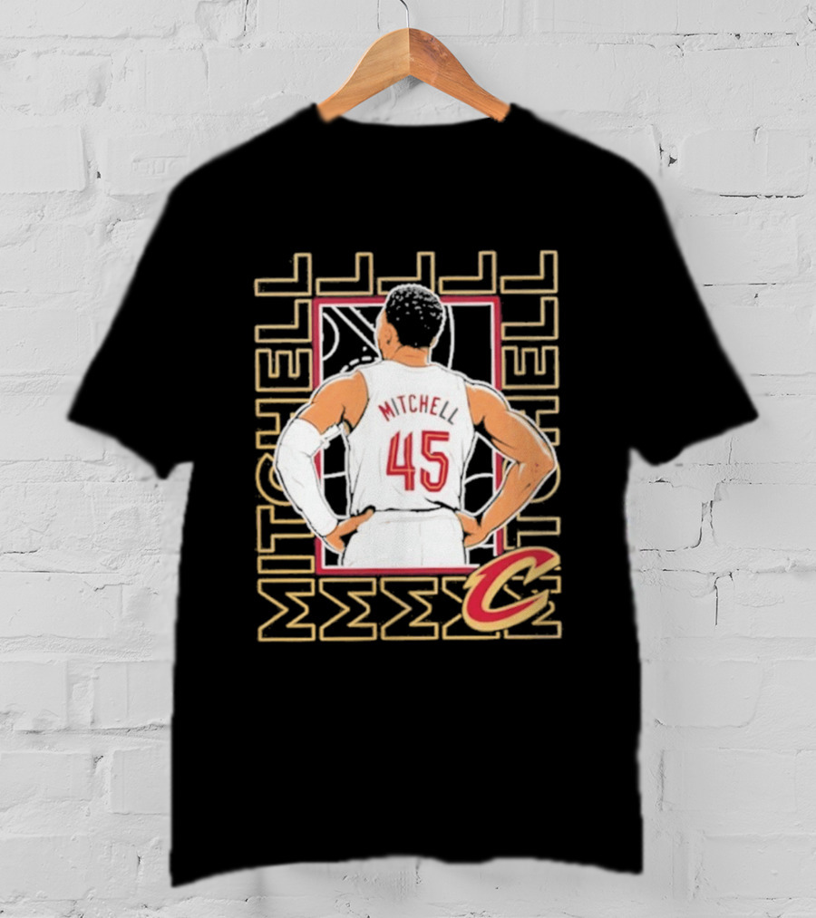 Cleveland Cavaliers Mitchell 45 Basketball Star Pose T-Shirt