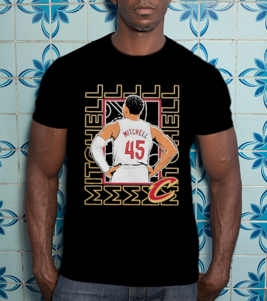 Cleveland Cavaliers Mitchell 45 Basketball Star Pose T-Shirt