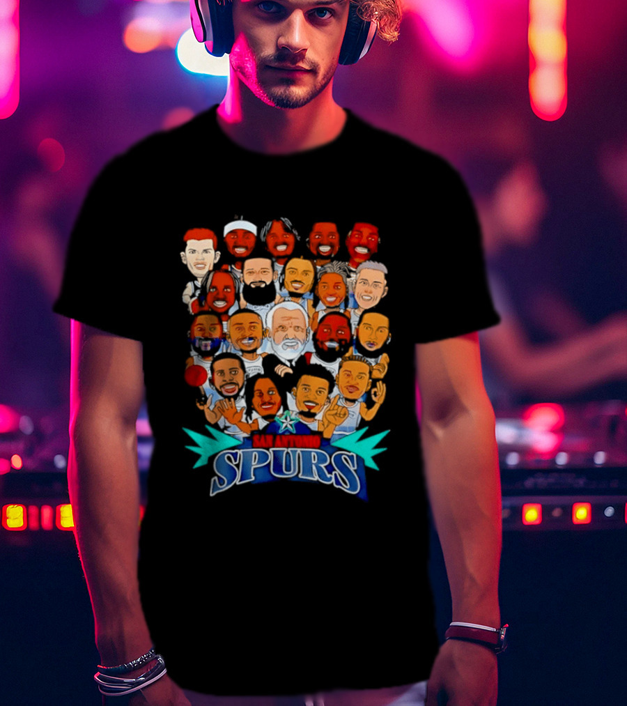 Gregg Popovich Spurs Legends San Antonio Spurs NBA Team Players T-Shirt