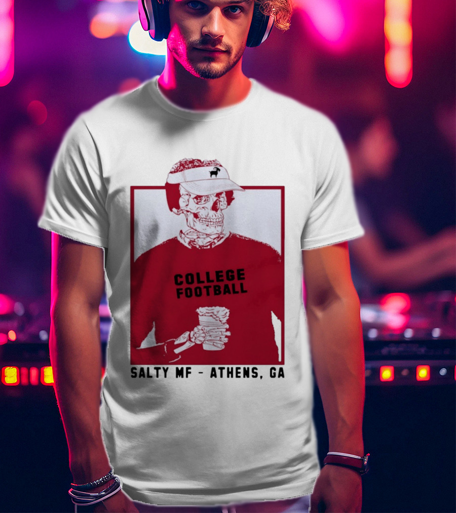 Skeleton College Football Athens Georgia Salty MF Gameday T-Shirt