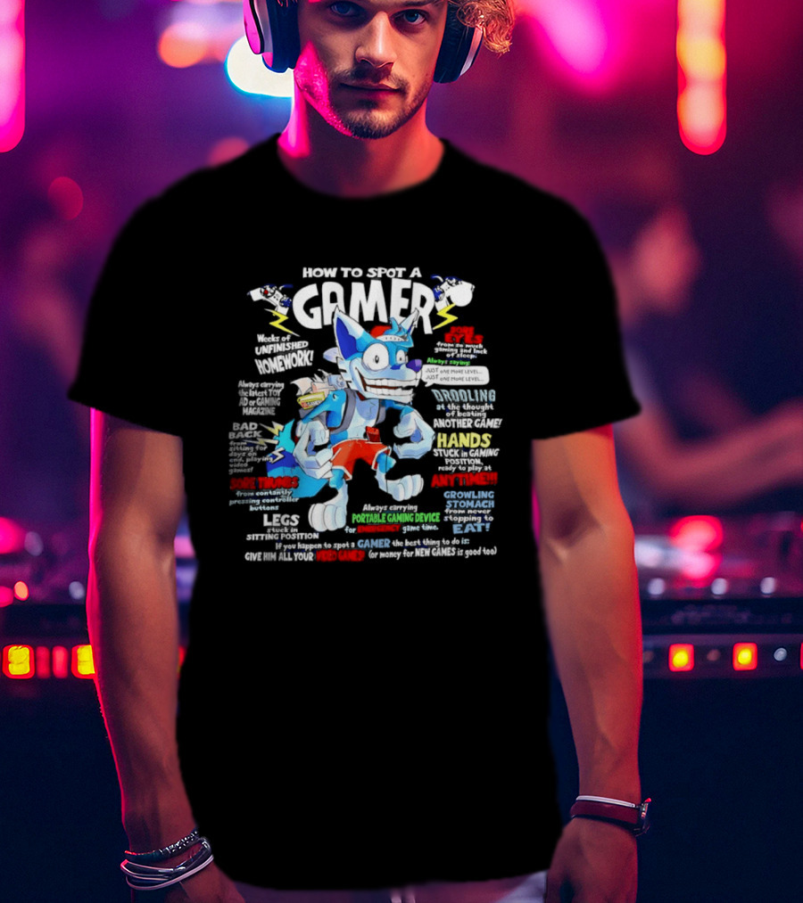 How To Spot A Gamer Controller Hands And Headphones Gaming Syndrome Gamer Eyes T-Shirt