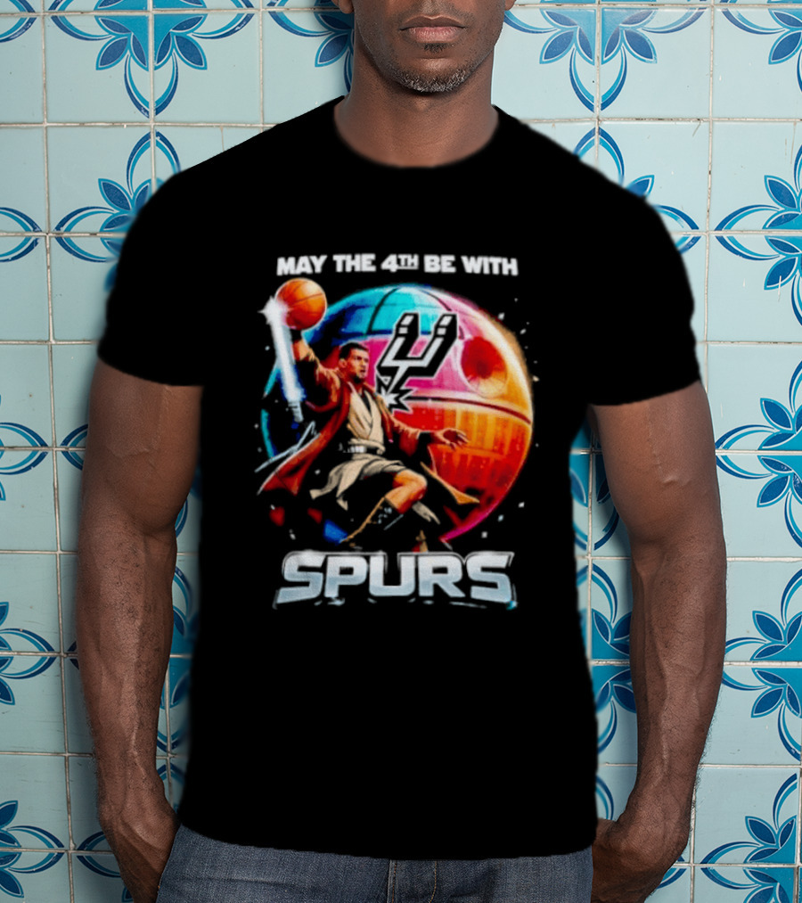 May The 4th Be With Spurs Star Wars Basketball Jedi 2026 T-Shirt