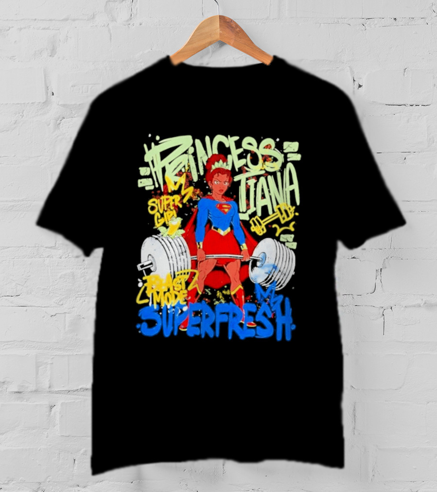 Princess Tiana Supergirl Beast Mode Superfresh Strength Powerlifting T-Shirt