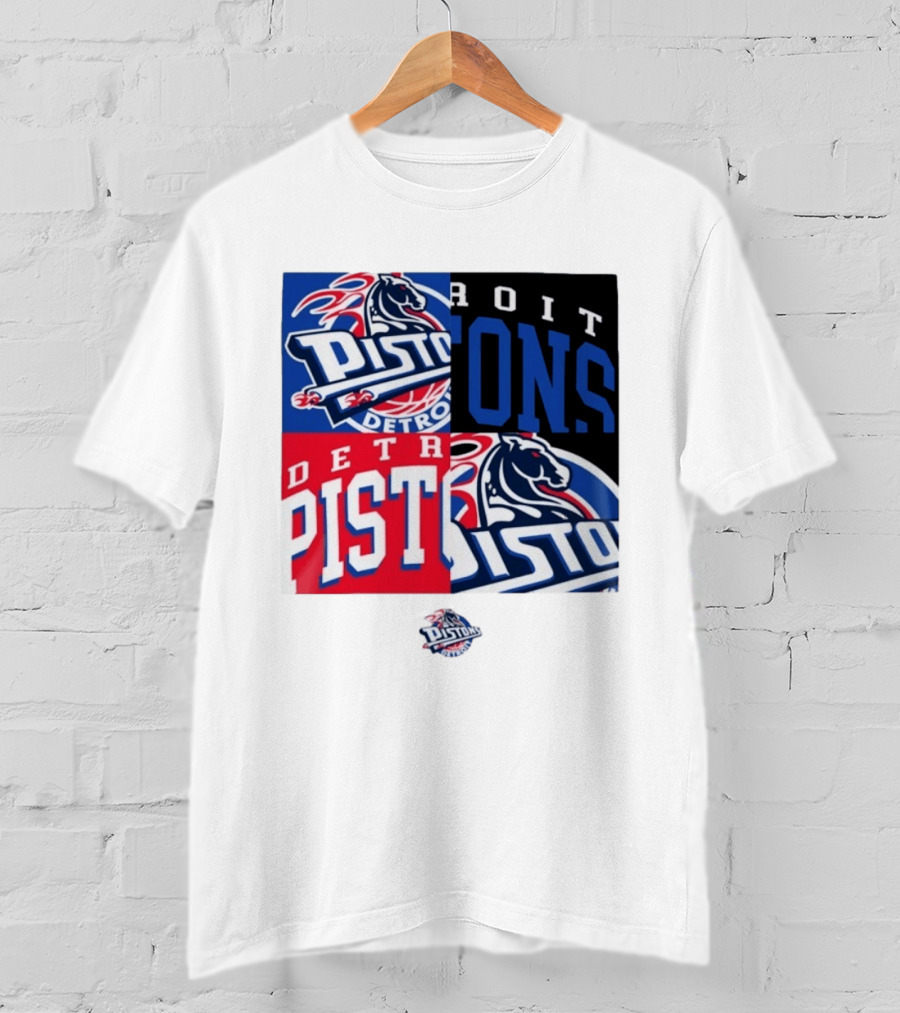 Detroit Pistons New Era Block PISTONS DETROIT Basketball T-Shirt