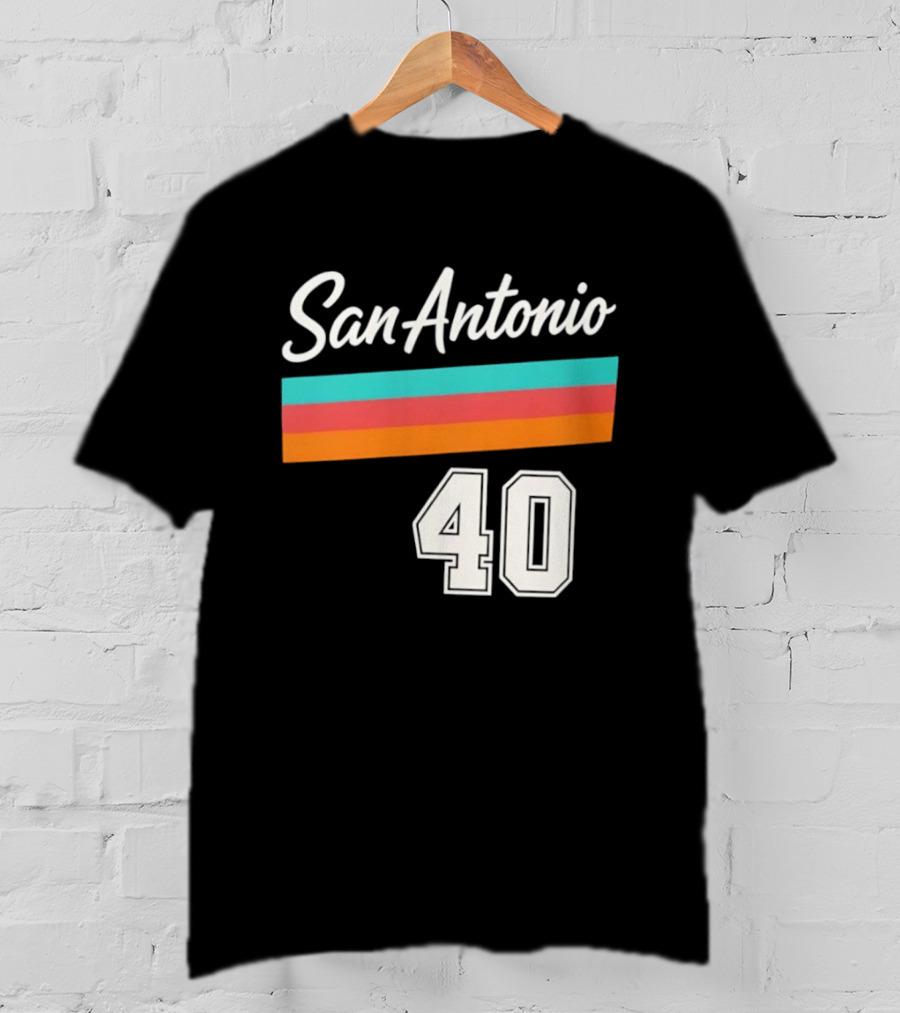 San Antonio Spurs NBA San Antonio 40 Retro Stripes T-Shirt