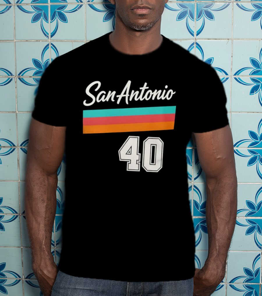 San Antonio Spurs NBA San Antonio 40 Retro Stripes T-Shirt