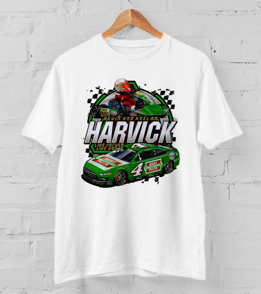Kevin Keelan Harvick NASCAR 4 Hunt Brothers Pizza Busch Light Like Father Like Son T-Shirt
