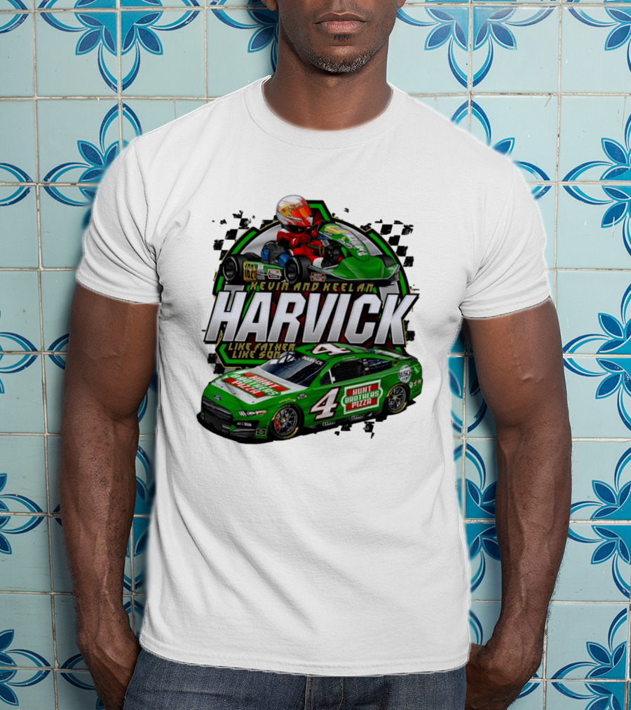 Kevin Keelan Harvick NASCAR 4 Hunt Brothers Pizza Busch Light Like Father Like Son T-Shirt