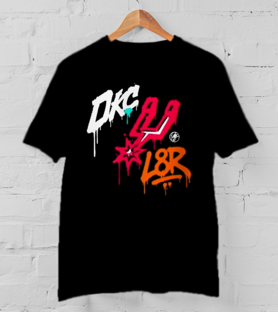 OKC Spurs U L8R Basketball Graffiti T-Shirt