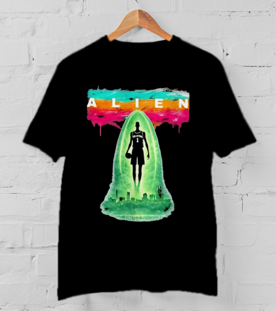 Victor Wembanyama Alien San Antonio Spurs NBA Skyline T-Shirt
