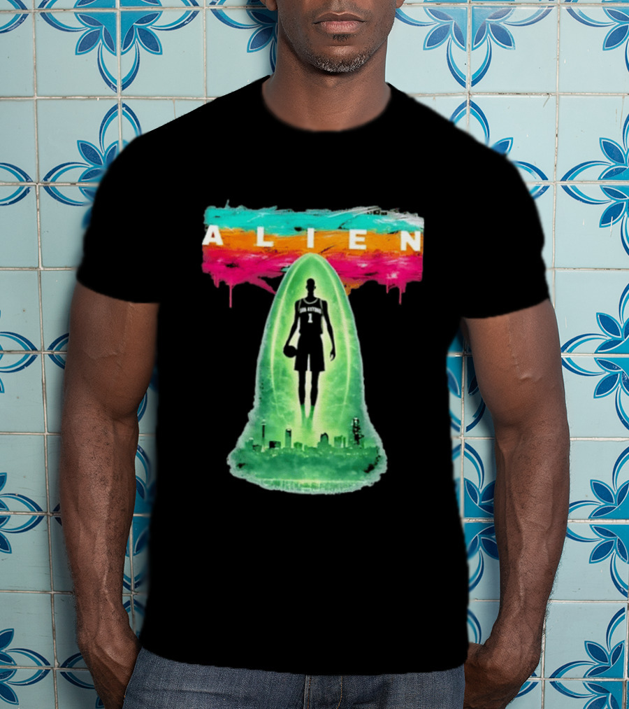 Victor Wembanyama Alien San Antonio Spurs NBA Skyline T-Shirt