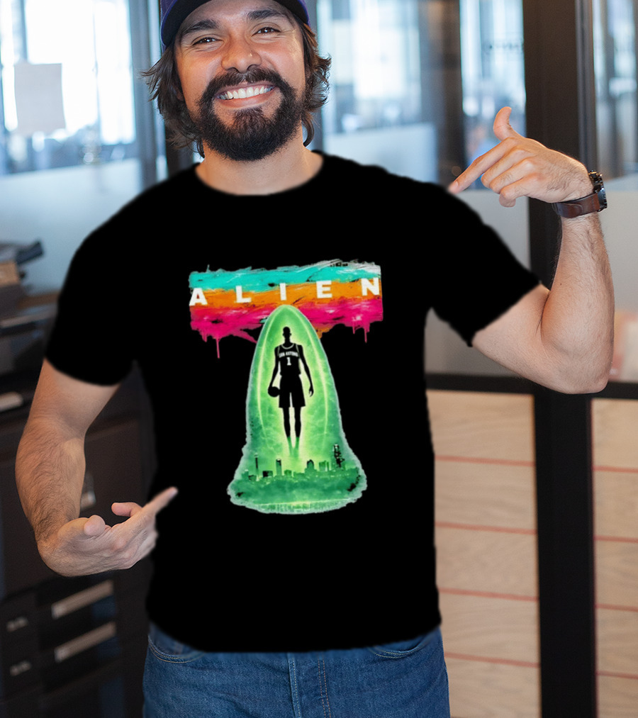 Victor Wembanyama Alien San Antonio Spurs NBA Skyline T-Shirt