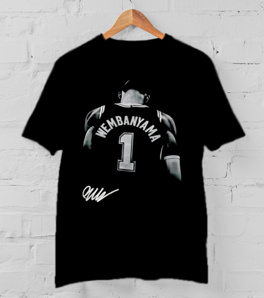 Victor Wembanyama San Antonio Spurs NBA Jersey Number 1 Signature T-Shirt