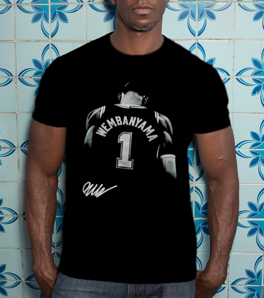 Victor Wembanyama San Antonio Spurs NBA Jersey Number 1 Signature T-Shirt