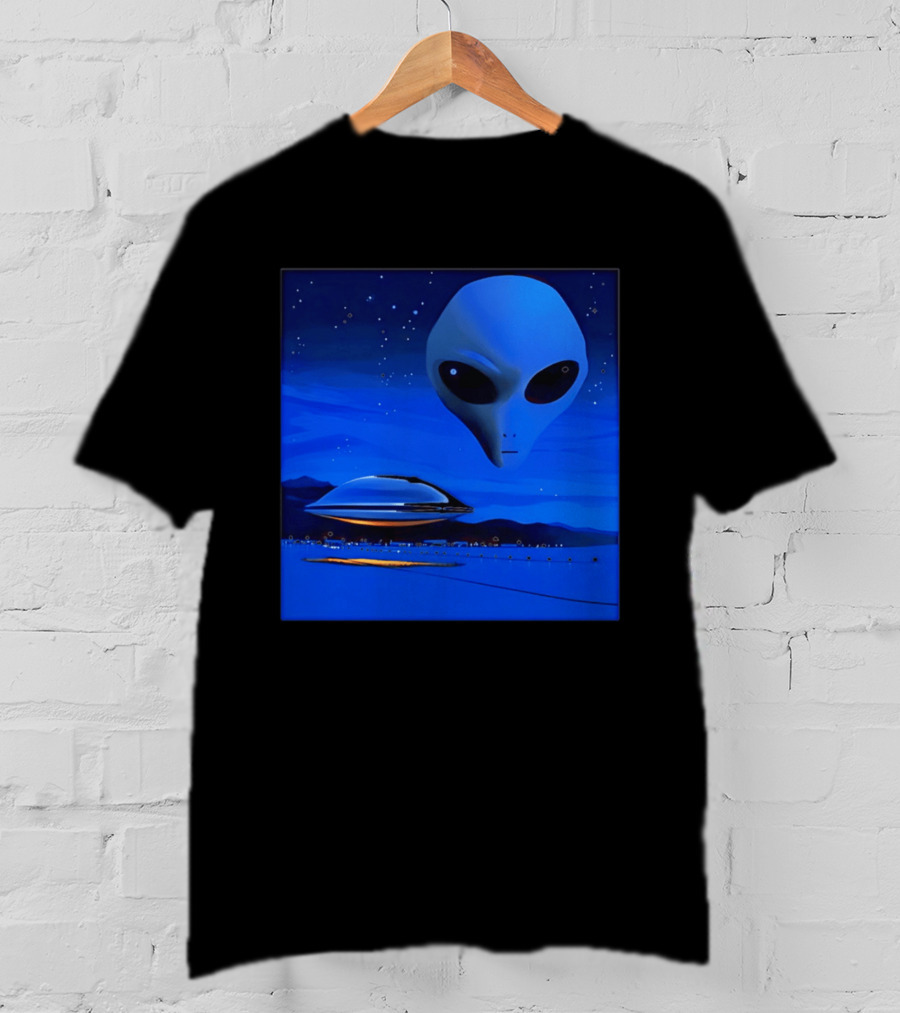 Aline UFO Portrait Night Sky Scene T-Shirt