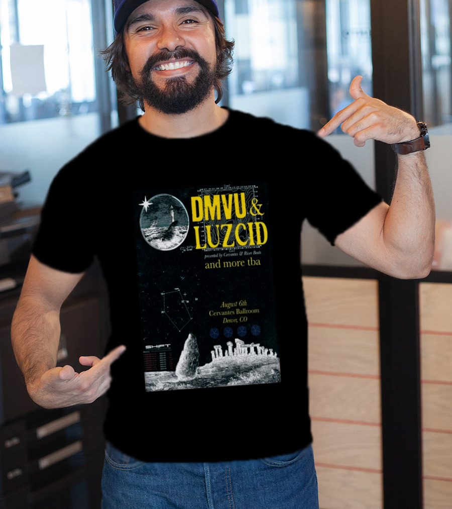 DMVU LUZCID August 6th Cervantes Ballroom Denver CO Lunar Lighthouse Constellation T-Shirt