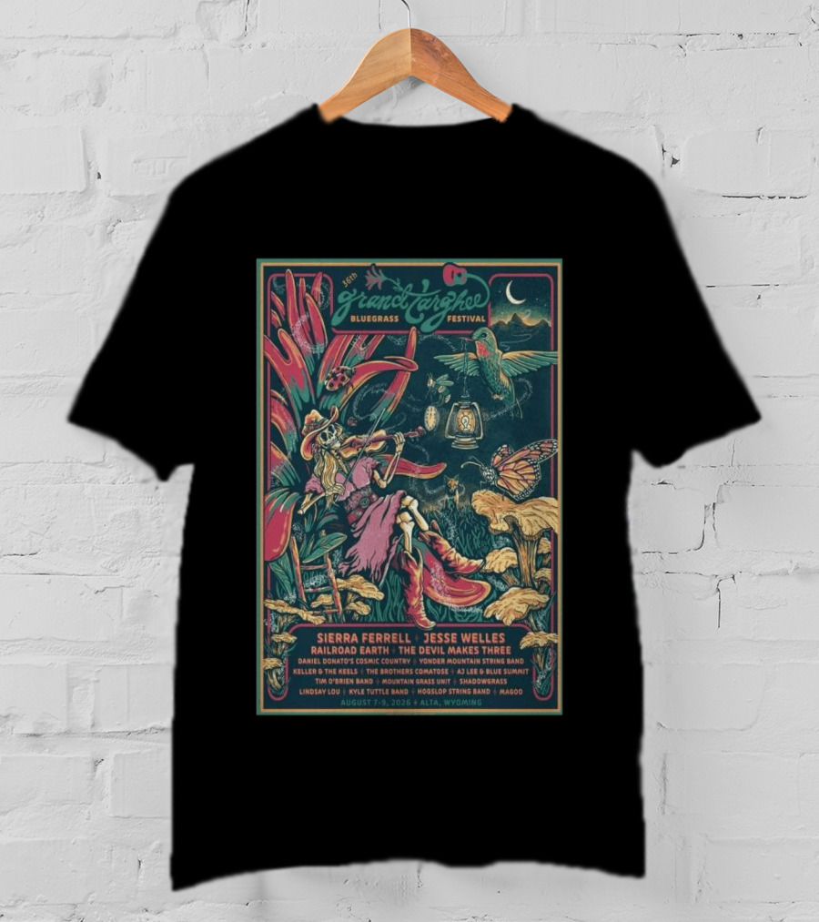 Grand Targhee Bluegrass Festival Aug 7 9 2026 Sierra Ferrell Jesse Welles Railroad Earth Alta Wyoming T-Shirt
