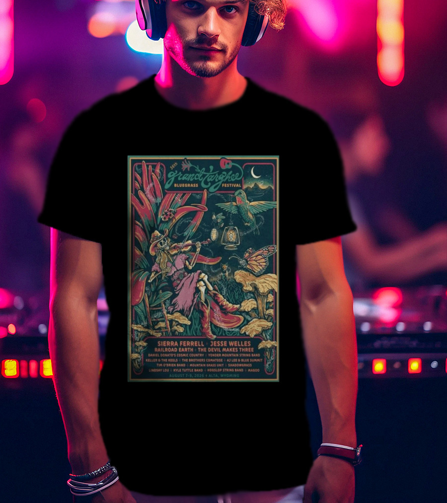 Grand Targhee Bluegrass Festival Aug 7 9 2026 Sierra Ferrell Jesse Welles Railroad Earth Alta Wyoming T-Shirt