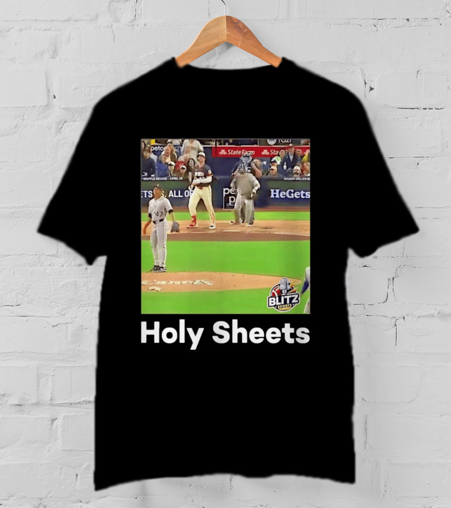 Mason Miller Holy Sheets Blitz Sports MLB HeGets State Farm Waffle Beanie T-Shirt