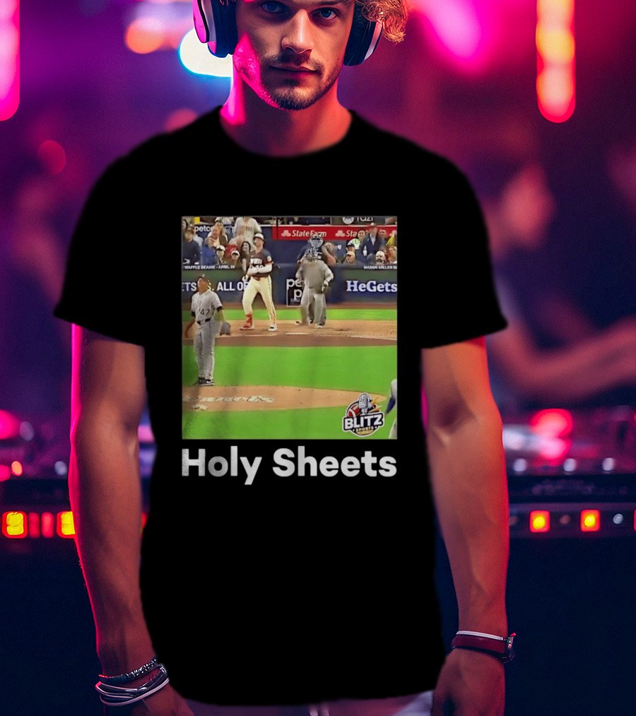Mason Miller Holy Sheets Blitz Sports MLB HeGets State Farm Waffle Beanie T-Shirt