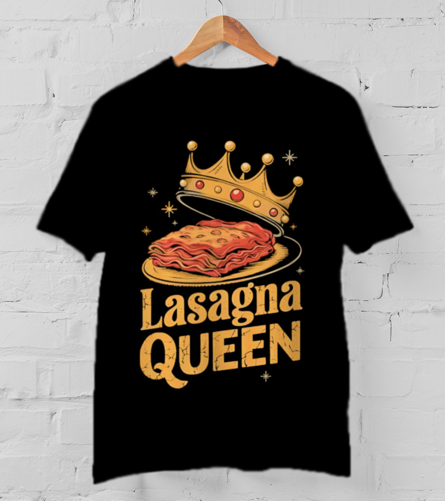 Lasagna Queen Italian Pasta Culinary Royalty Crown Slice Serving T-Shirt