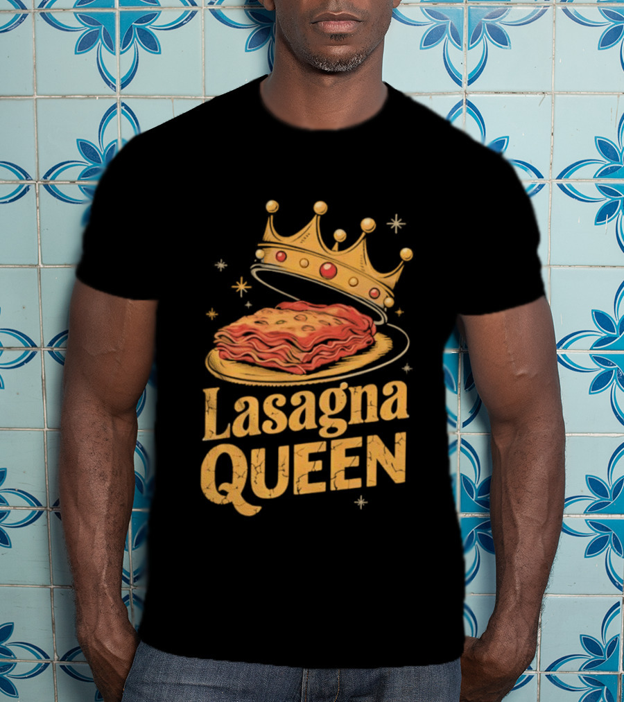 Lasagna Queen Italian Pasta Culinary Royalty Crown Slice Serving T-Shirt