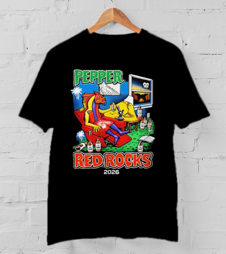 Pepper Red Rocks Amphitheatre 2026 Morrison Colorado Psychedelic Vibes T-Shirt