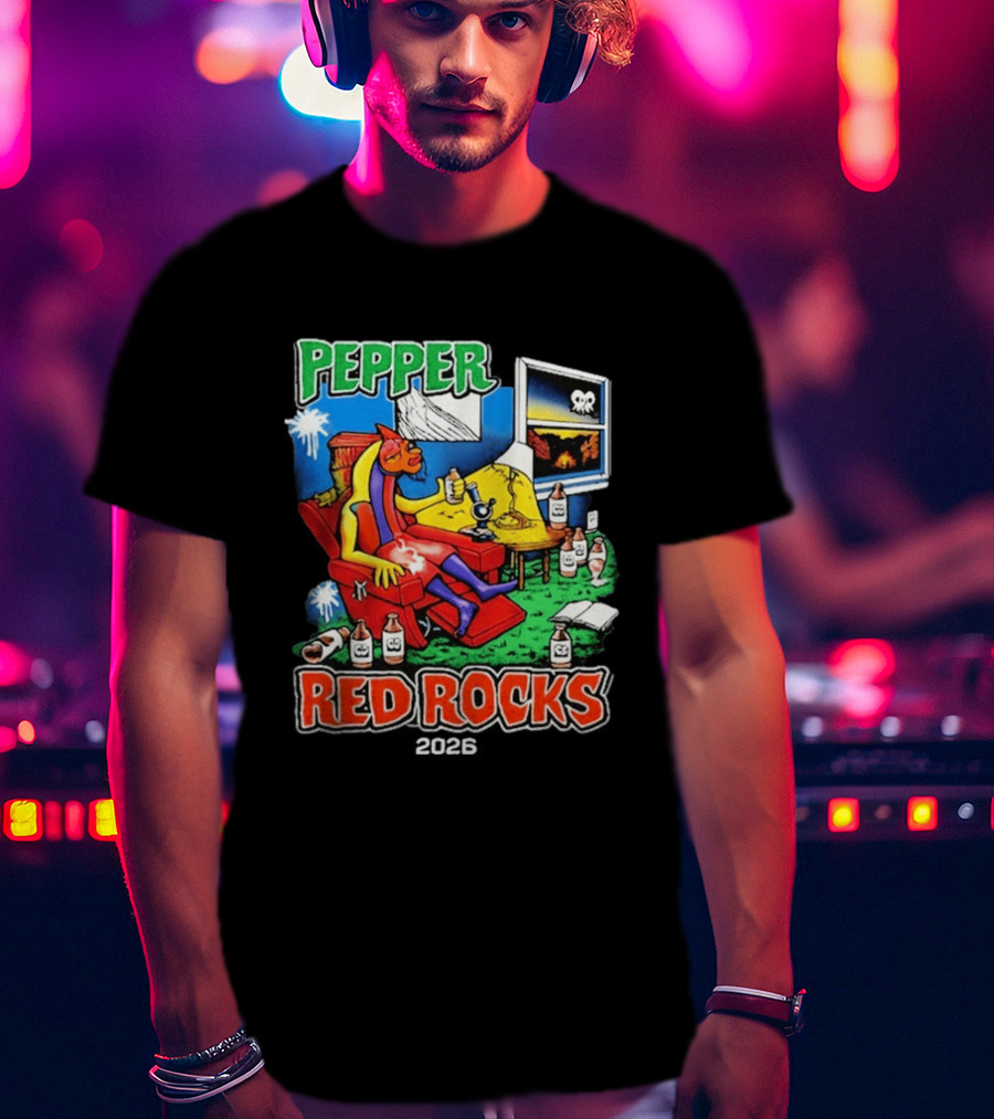 Pepper Red Rocks Amphitheatre 2026 Morrison Colorado Psychedelic Vibes T-Shirt